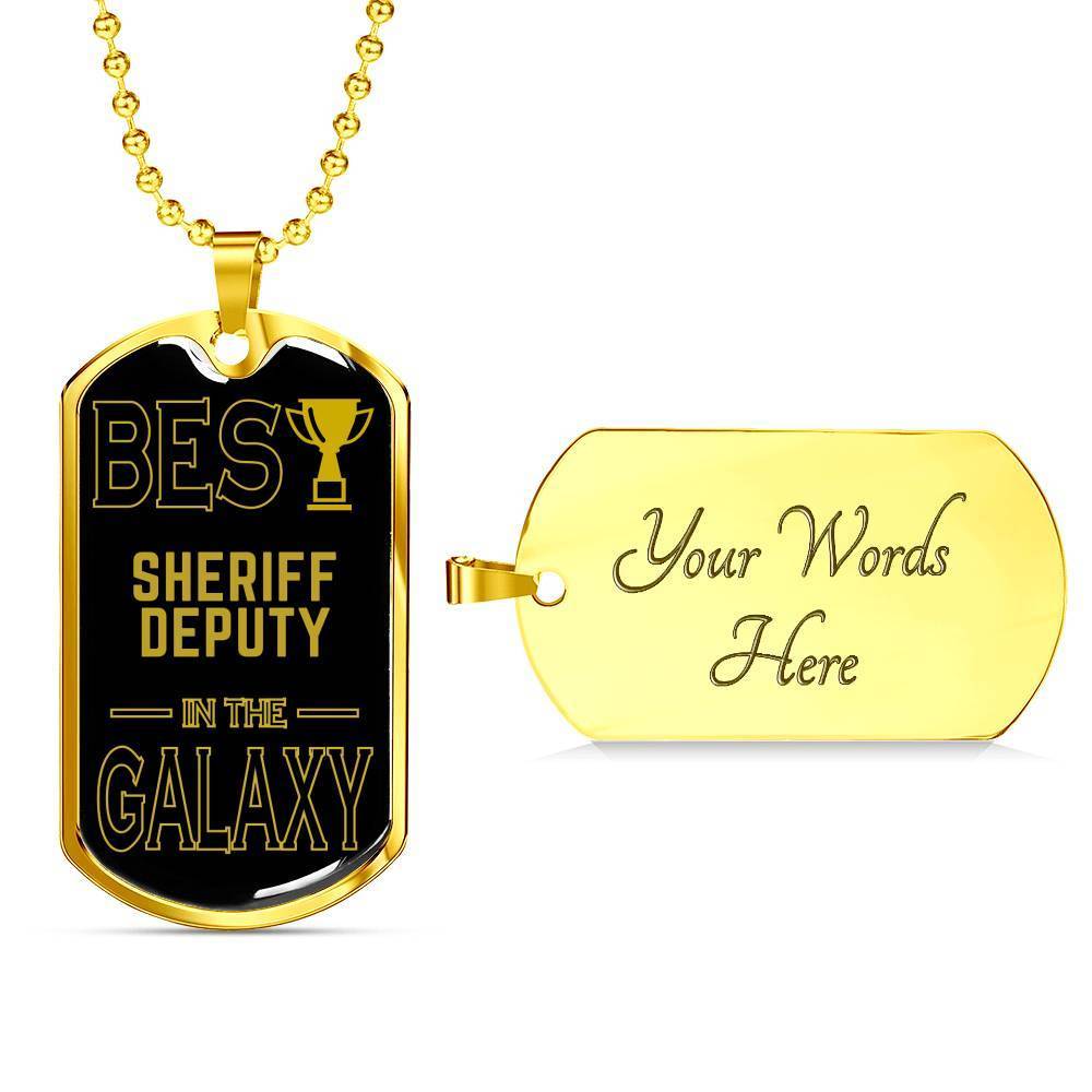 Best Sheriff Deputy Stainless Steel Or 18k Gold Dog Tag 24 Chain 75$